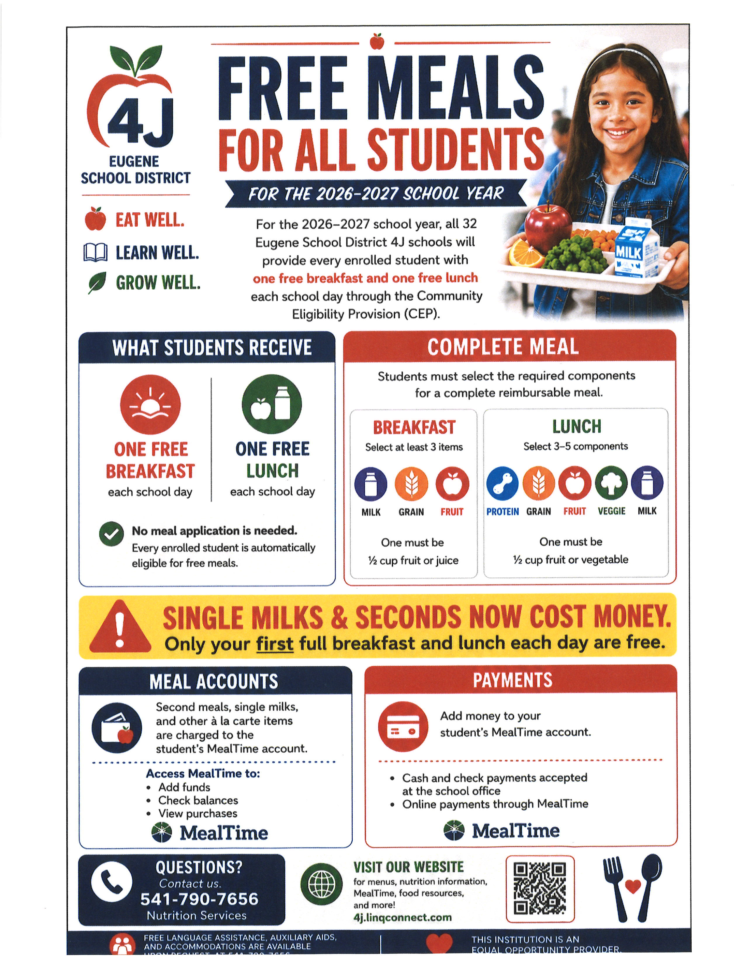 Poster describing free meals for all students 2